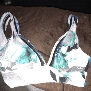 CALIA by Carrie Underwood Teal and Black Bikini Top